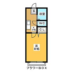 アムールプルミエ 1Kの間取図画像