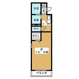 アールグレイ 1Kの間取図画像