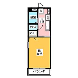 マンション表台 1Kの間取図画像