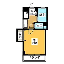 ロイヤル塩釜 1Kの間取図画像