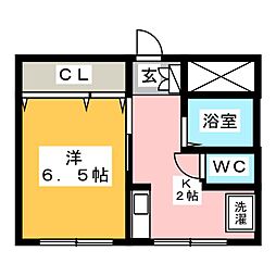近藤ビル 1Kの間取図画像