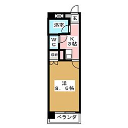 ギャザーK.Y 1Kの間取図画像