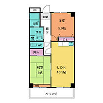 サウス中平  ｜ 愛知県名古屋市天白区中平１丁目（賃貸マンション2LDK・3階・55.22㎡） その2