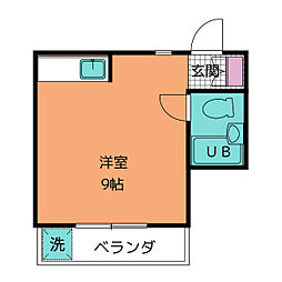 天白山田ビル ワンルームの間取図画像