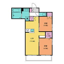 メゾン天白公園東Ｅ 1階2LDKの間取り