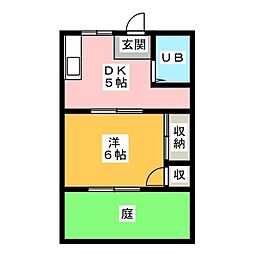 コスモハイツ 1DKの間取図画像
