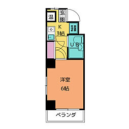 アプローズ平針 1Kの間取図画像