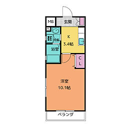 立華苑 1Kの間取図画像