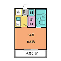 サンライズ原 ワンルームの間取図画像