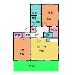 リビングタウン荒池A 2LDKの間取図画像
