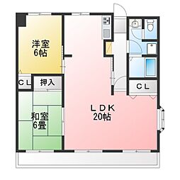 エラン平針 2LDKの間取図画像