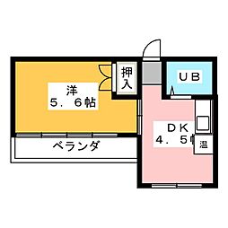 ハイム向が丘 1DKの間取図画像