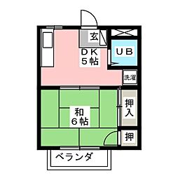 コスモハイツ 1DKの間取図画像