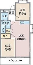 児玉ビルB棟 2LDKの間取図画像