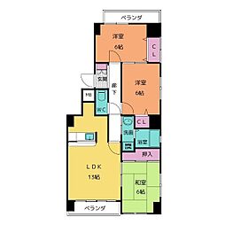 ピュア2原町 3LDKの間取図画像