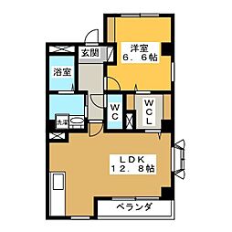 アドヴァンス 1LDKの間取図画像