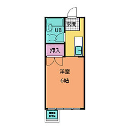 コーポ原久 ワンルームの間取図画像