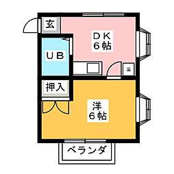 ハイム向が丘 1DKの間取図画像