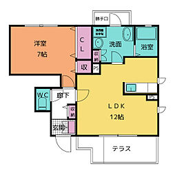 マストタウンタカシマS 1LDKの間取図画像