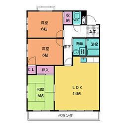オーロパーク中平 3LDKの間取図画像