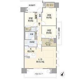 バンベール赤池ラ・コリーヌ 3LDKの間取図画像