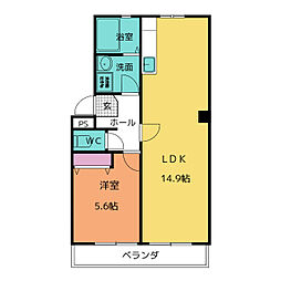 ヒルズハイム153 1LDKの間取図画像