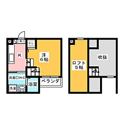 シャンフェルト原 ワンルームの間取図画像