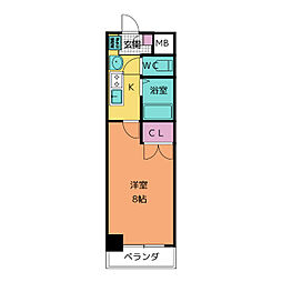 パルティール原駅前 1Kの間取図画像