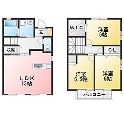 ワンダースクエア赤池2A 3LDKの間取図画像