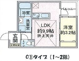リブレコート平針 1LDKの間取図画像