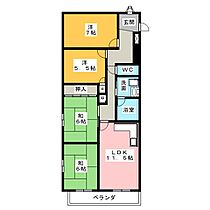 マンション島田  ｜ 愛知県名古屋市天白区池場５丁目（賃貸マンション4LDK・6階・80.91㎡） その2