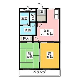 ロイヤル・プレジオ1 2DKの間取図画像