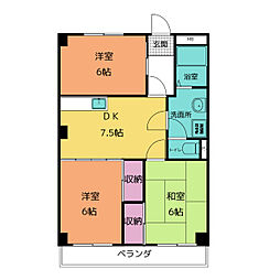サンパーク中平 3DKの間取図画像