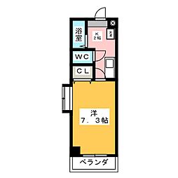 ウインズ原 1Kの間取図画像