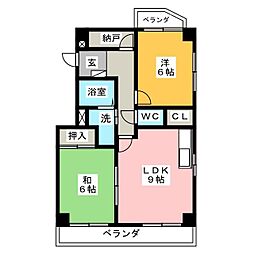 ランパート池場 2SLDKの間取図画像