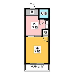パークハイツ 1DKの間取図画像