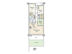 バンベール植田ヒルズヴューコート 3SLDKの間取図画像