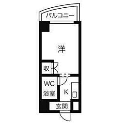 Hills高坂 1Kの間取図画像
