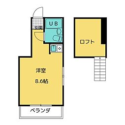 モールセゾン原 ワンルームの間取図画像