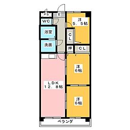 リバーパーク植田東 3LDKの間取図画像