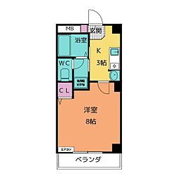 四季 1Kの間取図画像