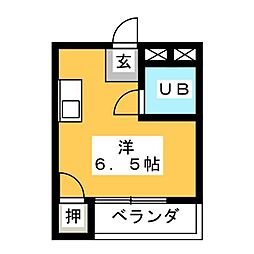 ユニバーサル島田 ワンルームの間取図画像