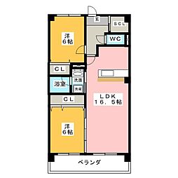 ベルフィオーレ 2LDKの間取図画像