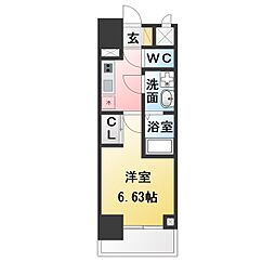 S-RESIDENCE植田asolea(アソレア) 1Kの間取図画像