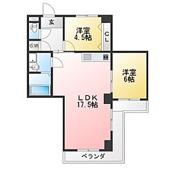 アビタマルフク 2LDKの間取図画像