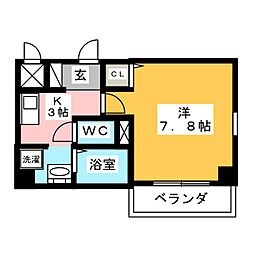 第2近藤ハイツ 1Kの間取図画像