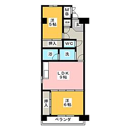 メゾンクロード 2LDKの間取図画像