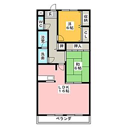 ファミーユすなごB棟 2LDKの間取図画像