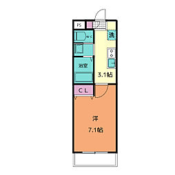 A・Cｉｔｙ一宮三条 2階1Kの間取り