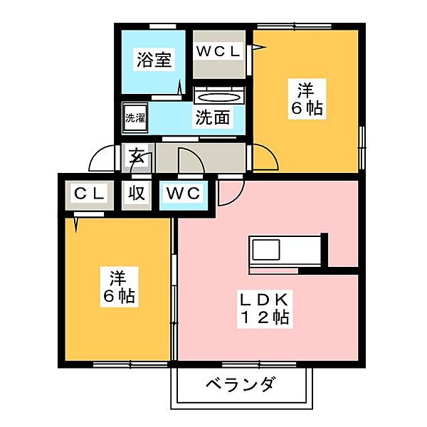 カピオン門間 ｜愛知県一宮市木曽川町門間字金屎(賃貸アパート2LDK・2階・55.44㎡)の写真 その2